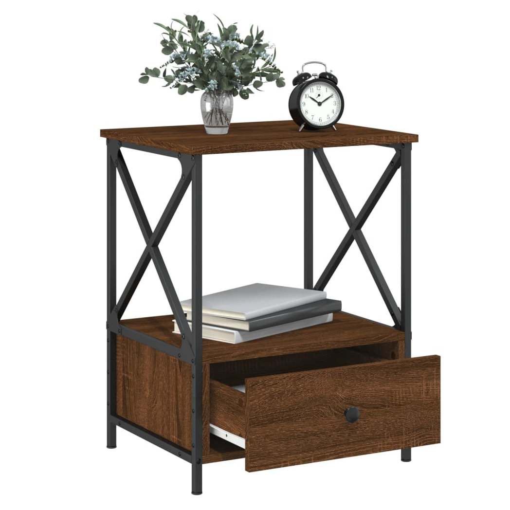 Bedside Tables 2 pcs Brown Oak 50x41x65 cm Engineered Wood