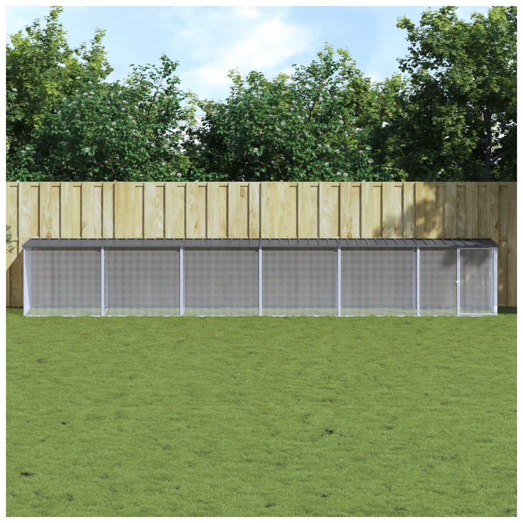Chicken Cage with Roof Anthracite 603x98x90 cm Galvanised Steel