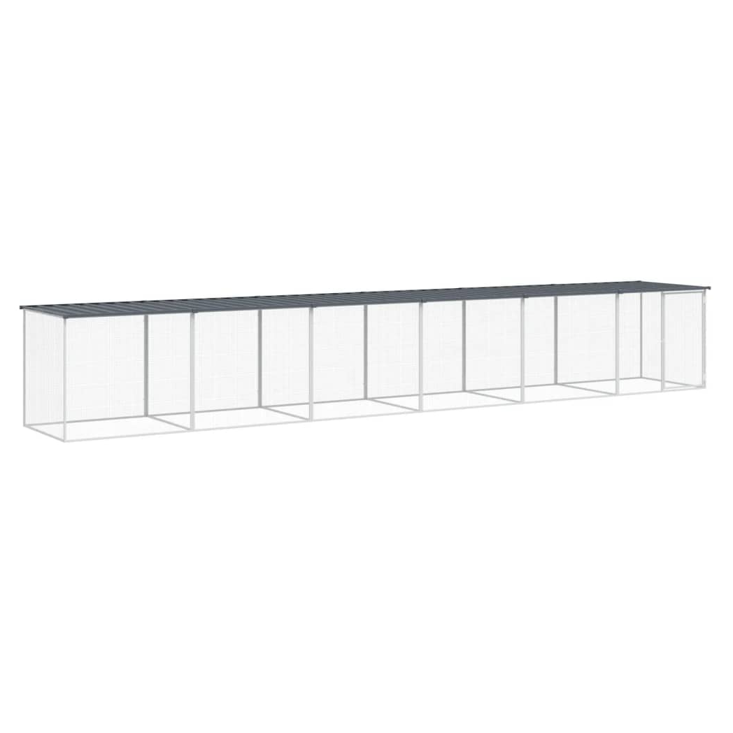 Chicken Cage with Roof Anthracite 603x98x90 cm Galvanised Steel