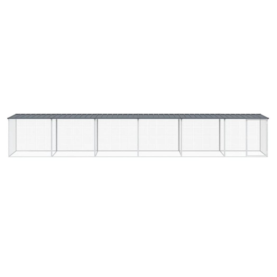 Chicken Cage with Roof Anthracite 603x98x90 cm Galvanised Steel