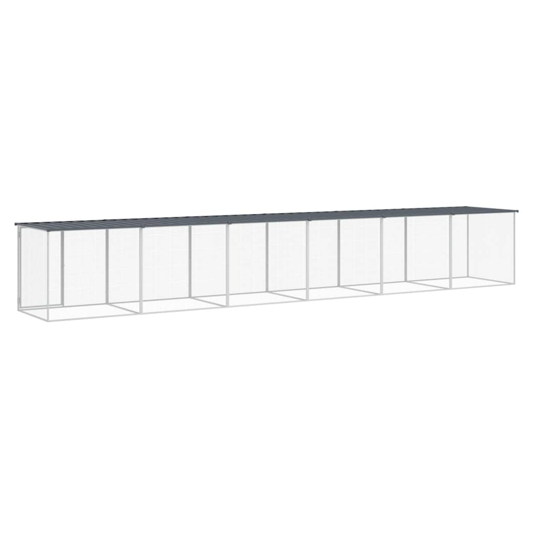 Chicken Cage with Roof Anthracite 603x98x90 cm Galvanised Steel