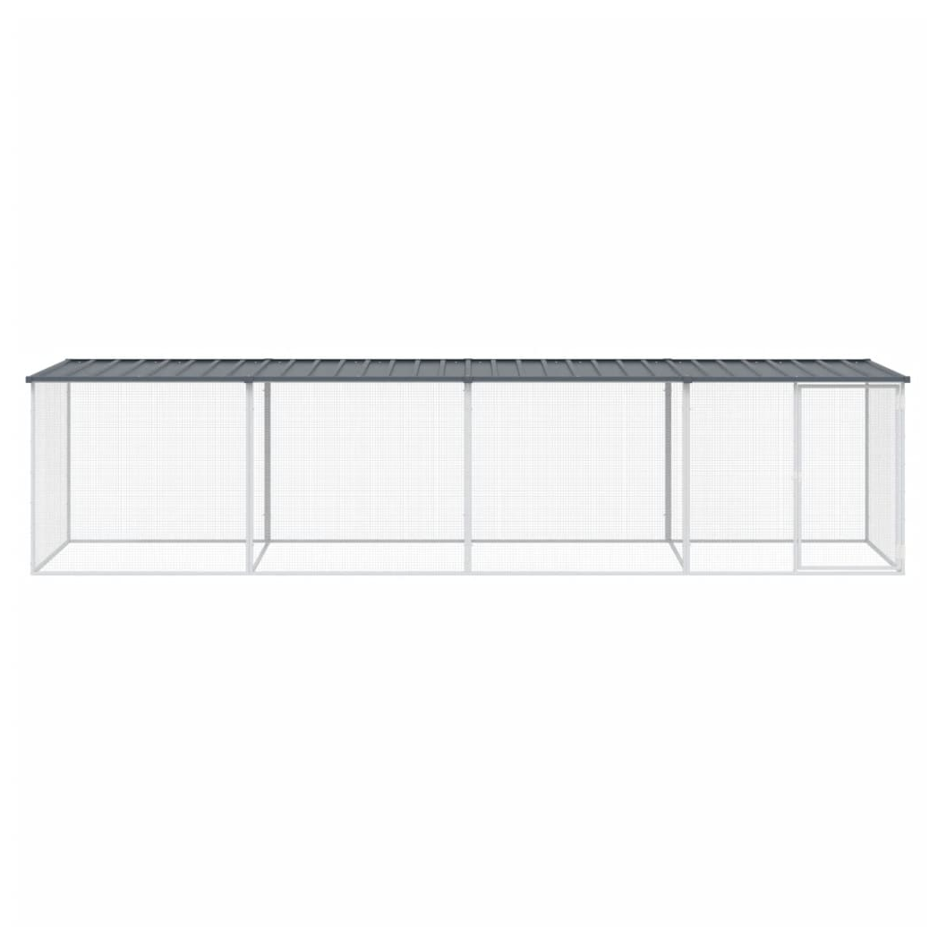 Chicken Cage with Roof Anthracite 403x98x90 cm Galvanised Steel