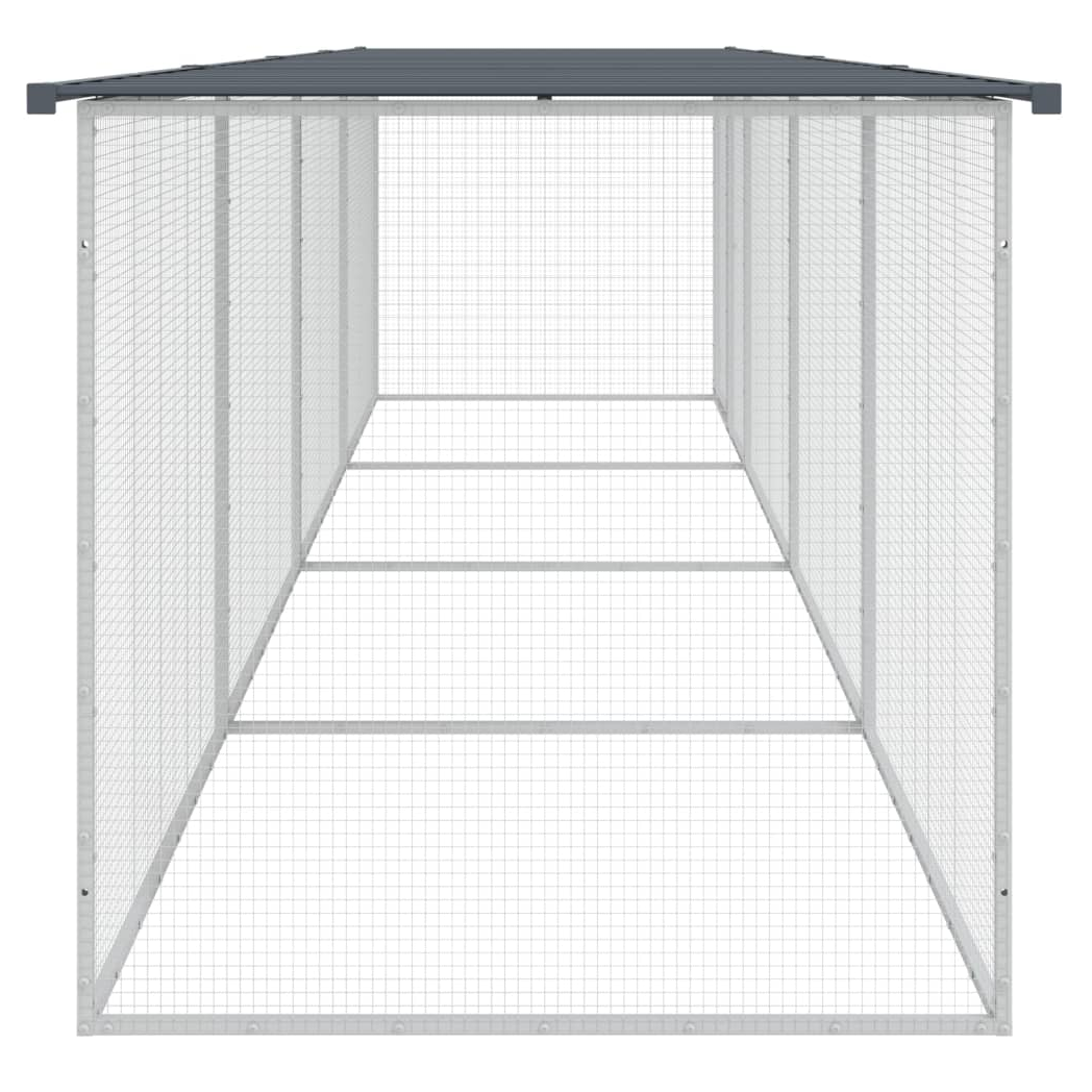 Chicken Cage with Roof Anthracite 403x98x90 cm Galvanised Steel