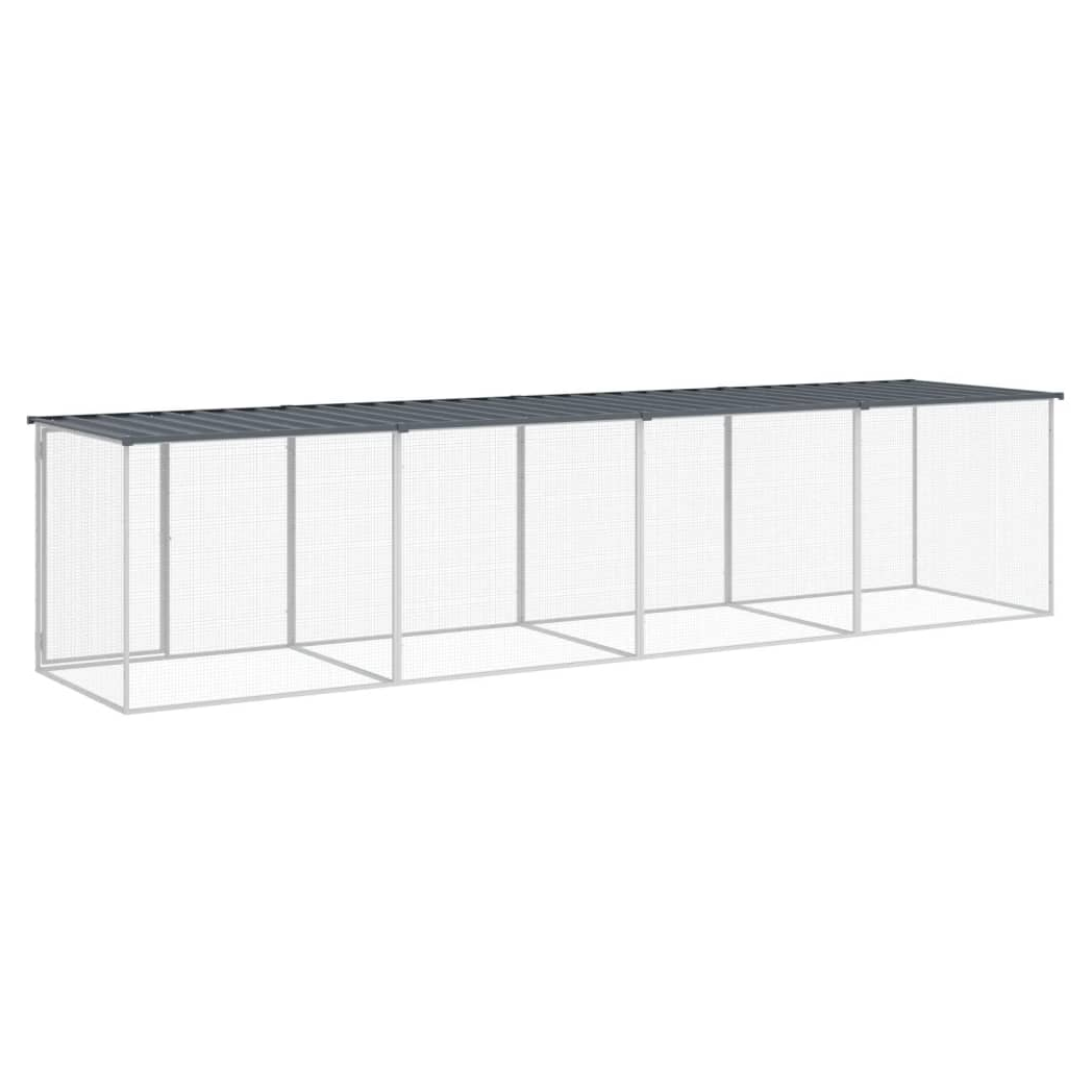 Chicken Cage with Roof Anthracite 403x98x90 cm Galvanised Steel