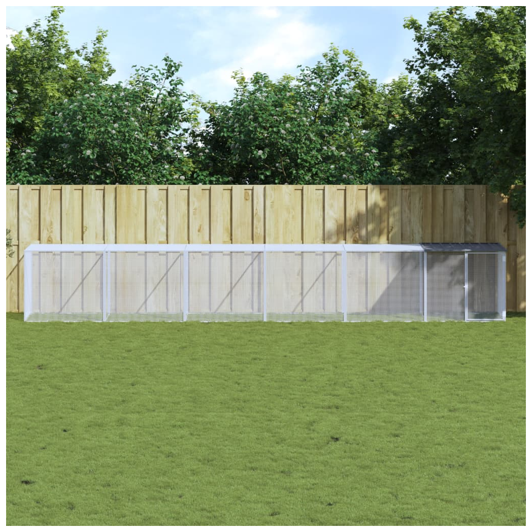 Chicken Cage with Roof Anthracite 603x98x90 cm Galvanised Steel