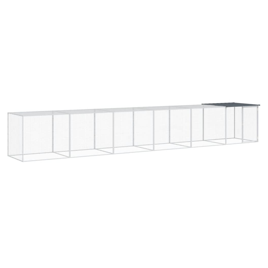 Chicken Cage with Roof Anthracite 603x98x90 cm Galvanised Steel