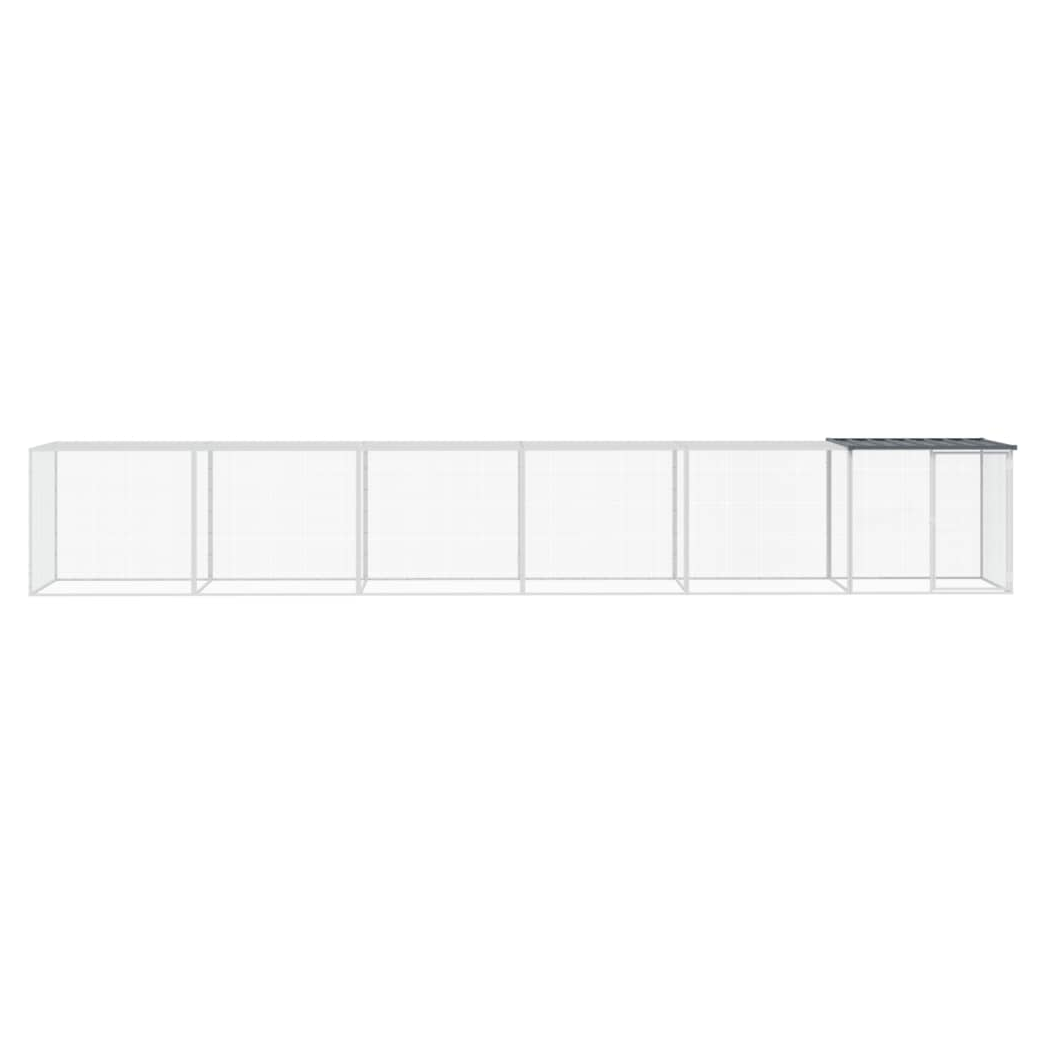 Chicken Cage with Roof Anthracite 603x98x90 cm Galvanised Steel