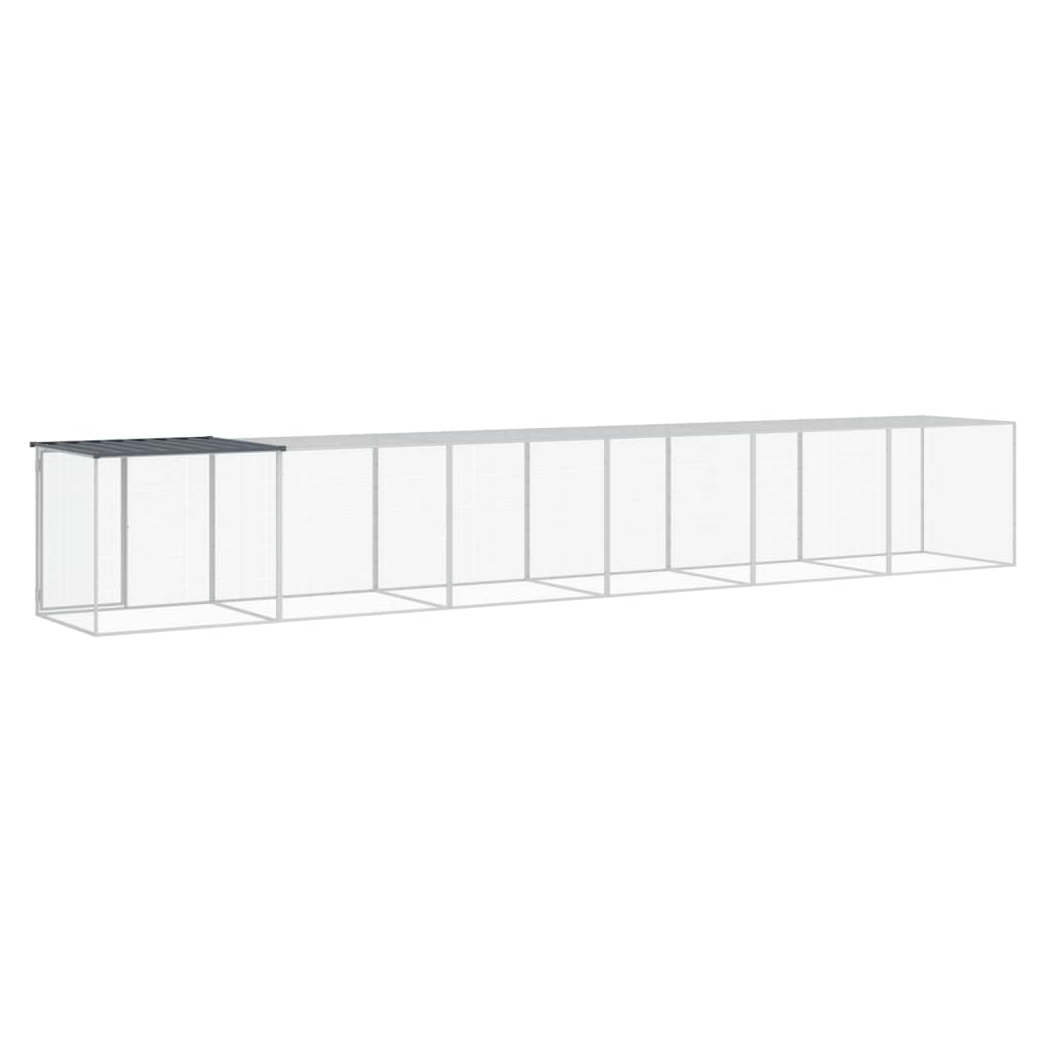 Chicken Cage with Roof Anthracite 603x98x90 cm Galvanised Steel