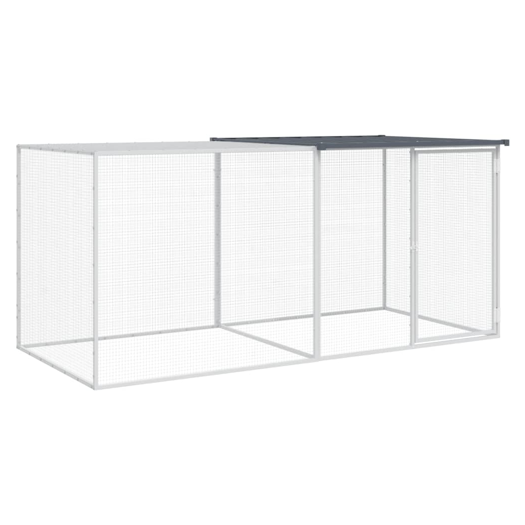 Chicken Cage with Roof Anthracite 203x98x90 cm Galvanised Steel