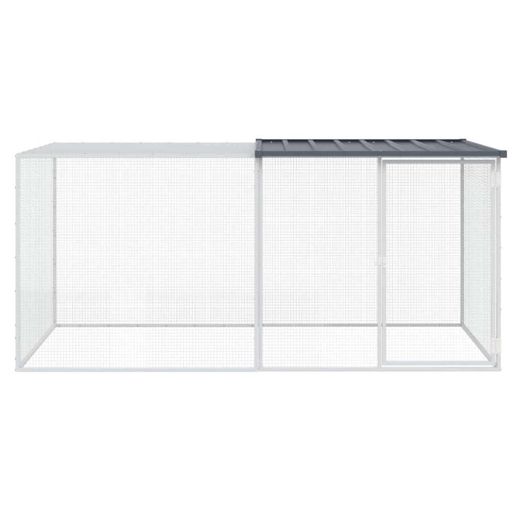 Chicken Cage with Roof Anthracite 203x98x90 cm Galvanised Steel