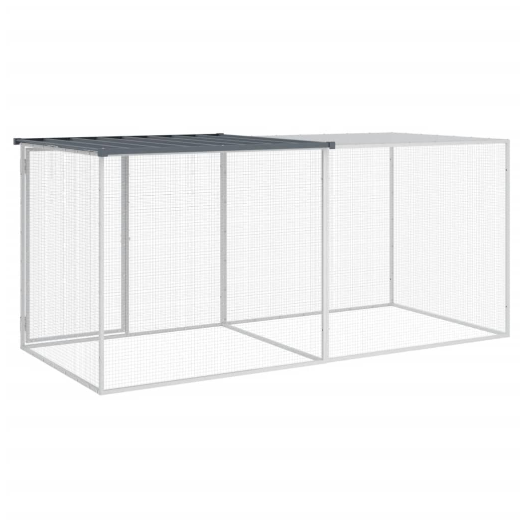 Chicken Cage with Roof Anthracite 203x98x90 cm Galvanised Steel