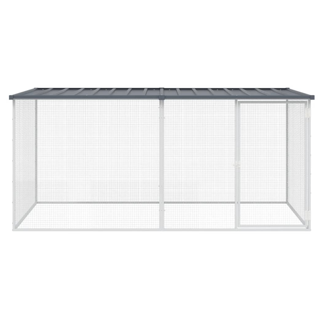 Chicken Cage with Roof Anthracite 203x98x90 cm Galvanised Steel