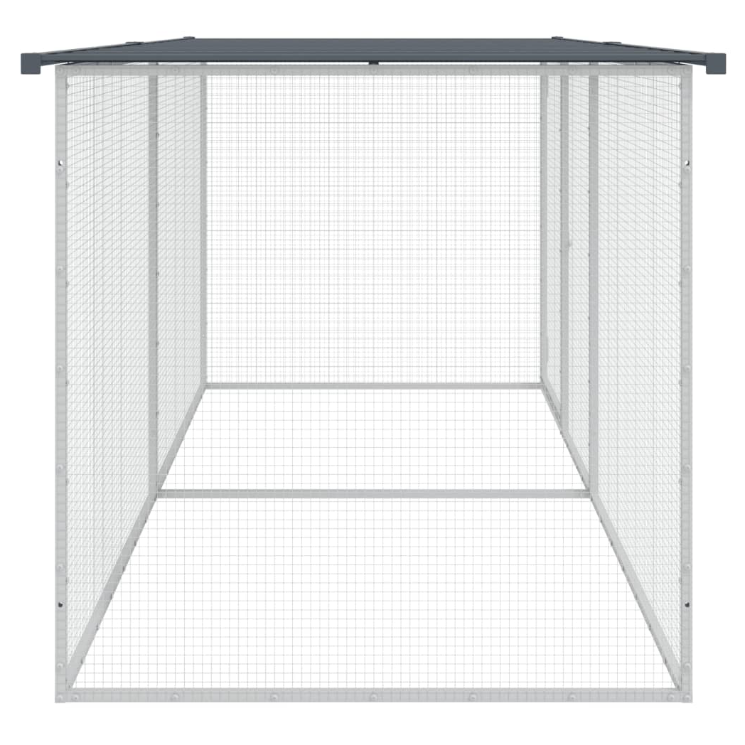 Chicken Cage with Roof Anthracite 203x98x90 cm Galvanised Steel