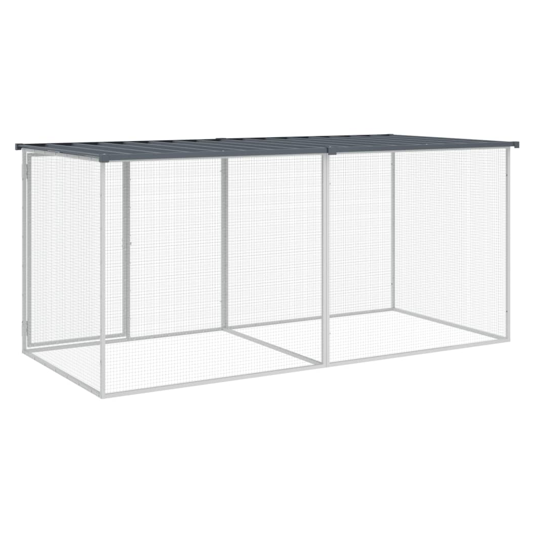 Chicken Cage with Roof Anthracite 203x98x90 cm Galvanised Steel