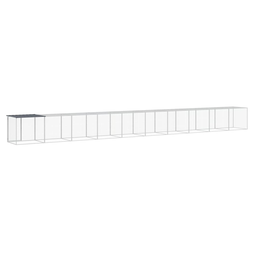 Chicken Cage with Roof Anthracite 1003x98x90 cm Galvanised Steel