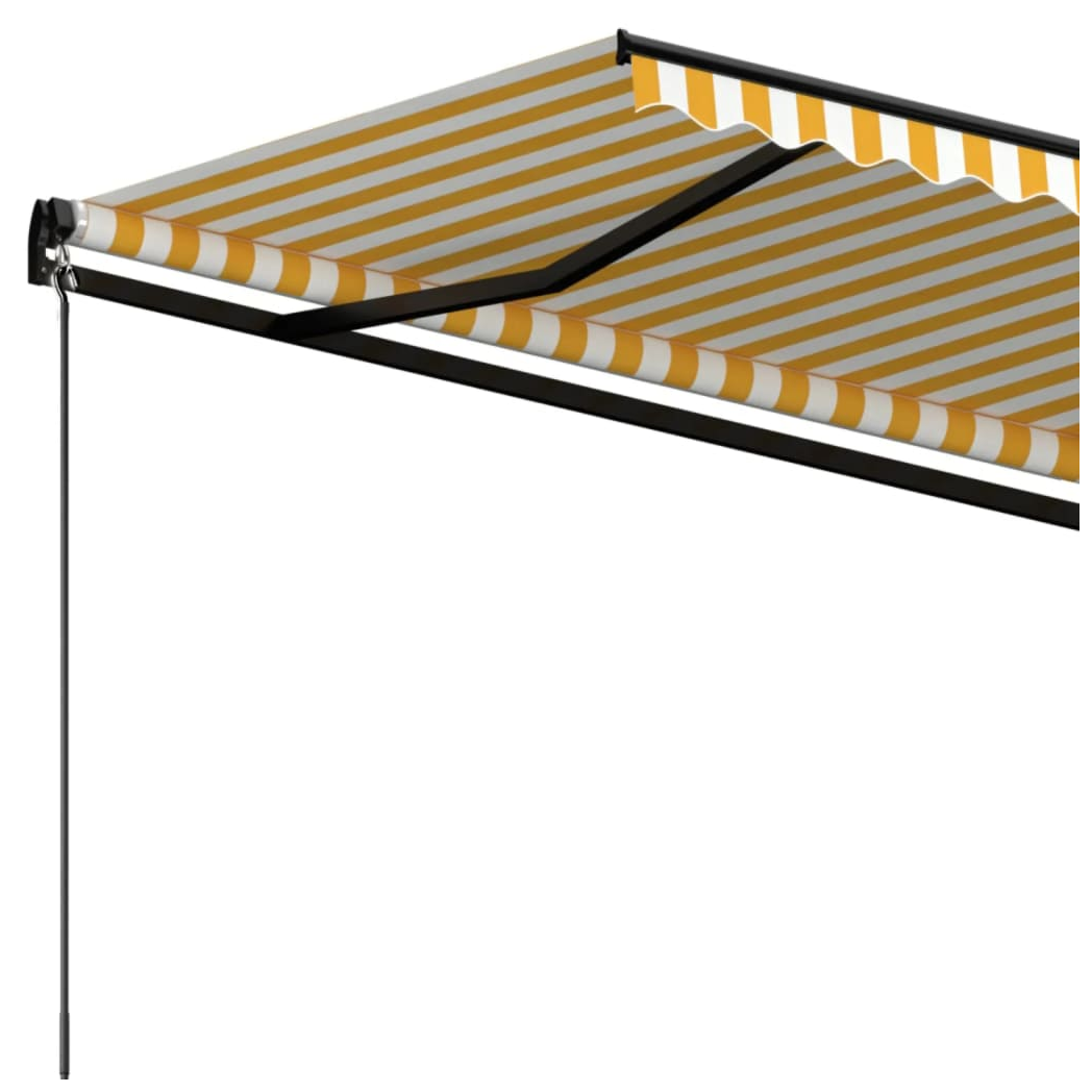 Manual Retractable Awning 450x350 cm Yellow and White