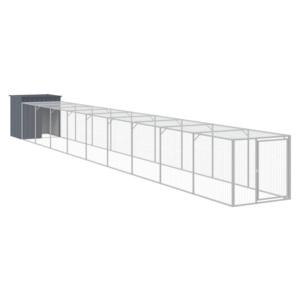 Chicken Cage with Run Anthracite 110x1017x110 cm Galvanised Steel