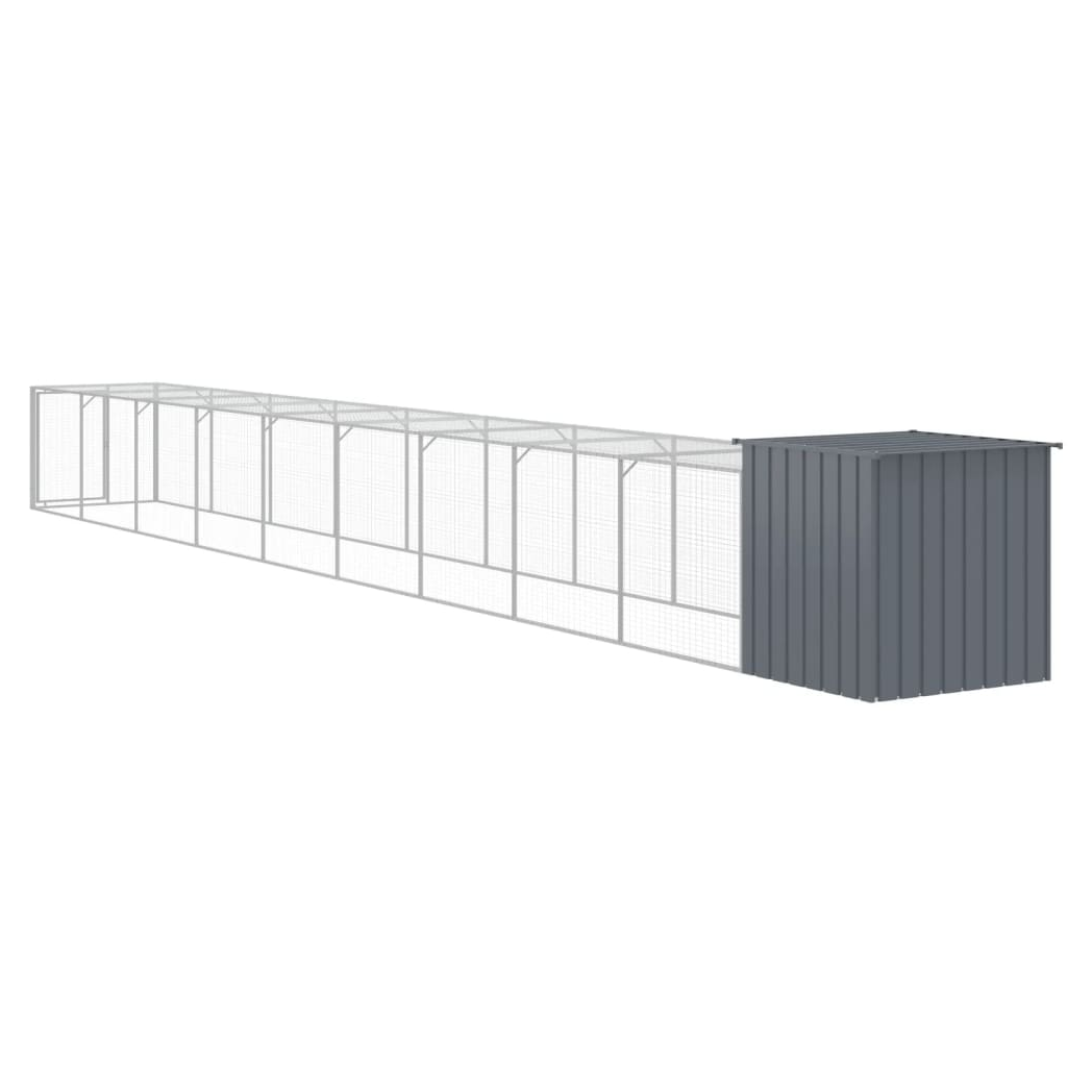 Chicken Cage with Run Anthracite 110x1017x110 cm Galvanised Steel