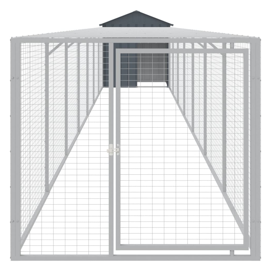 Chicken Cage with Run Anthracite 117x813x123 cm Galvanised Steel