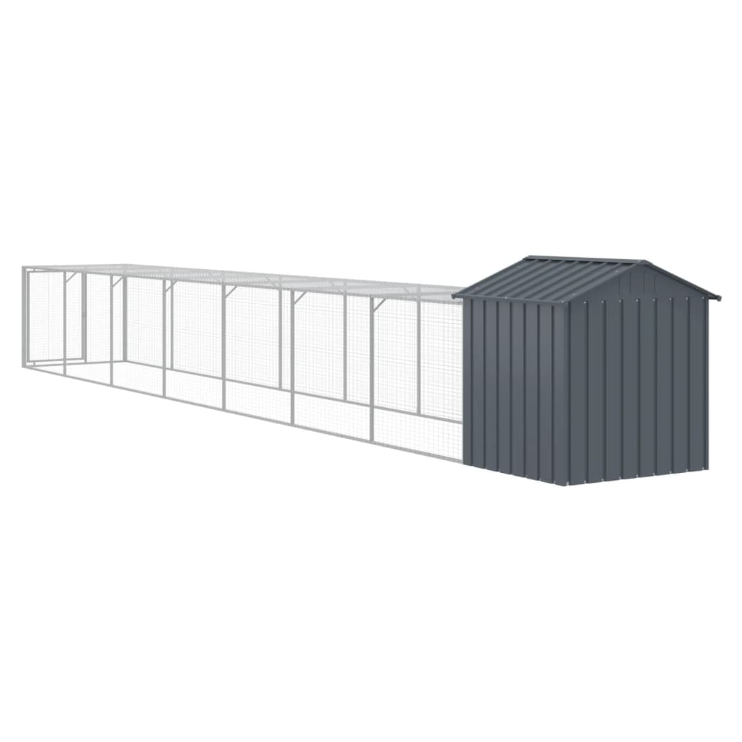 Chicken Cage with Run Anthracite 117x813x123 cm Galvanised Steel