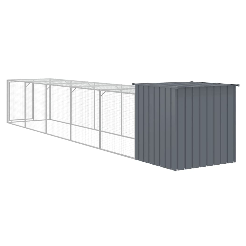 Chicken Cage with Run Anthracite 110x609x110 cm Galvanised Steel