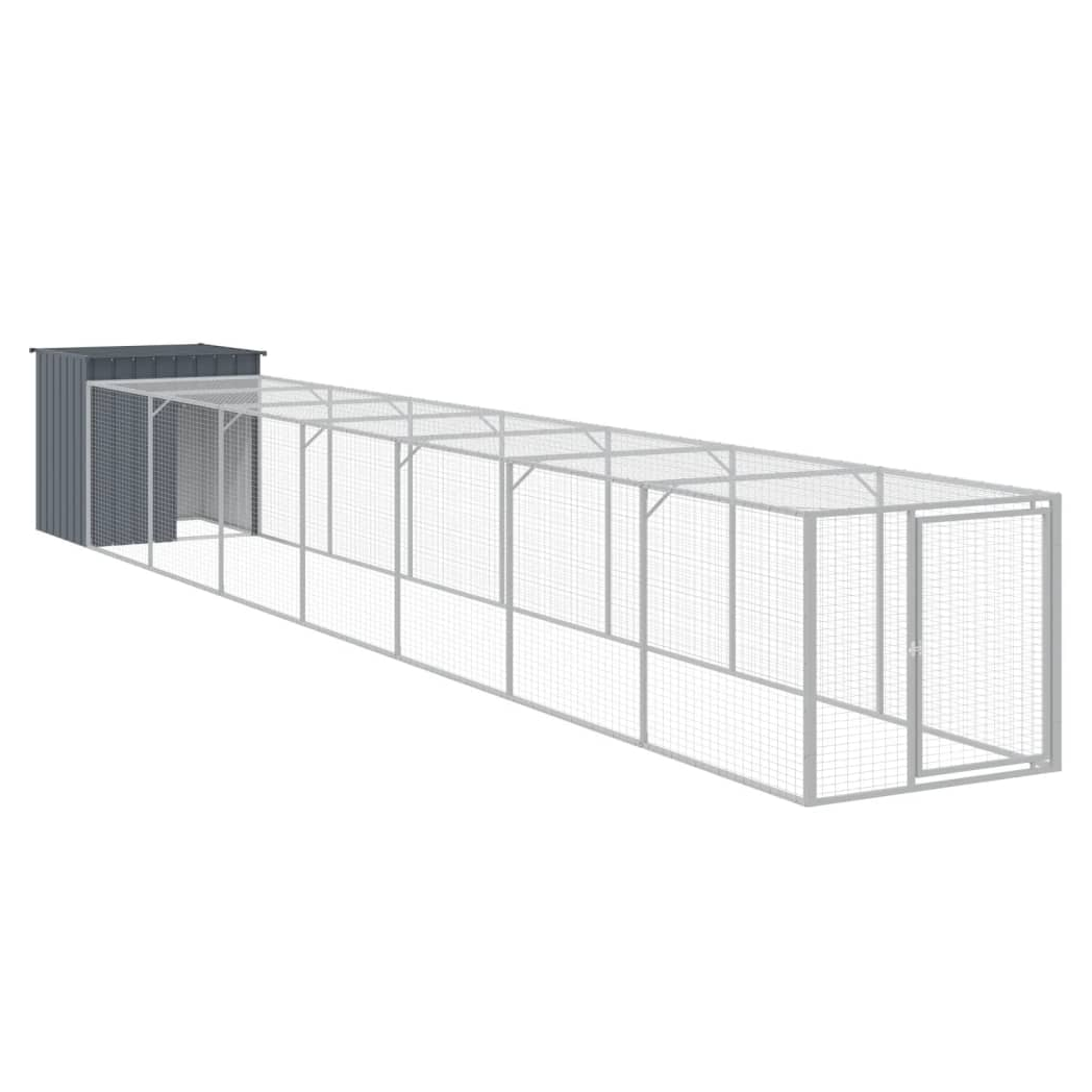 Chicken Cage with Run Anthracite 110x813x110 cm Galvanised Steel