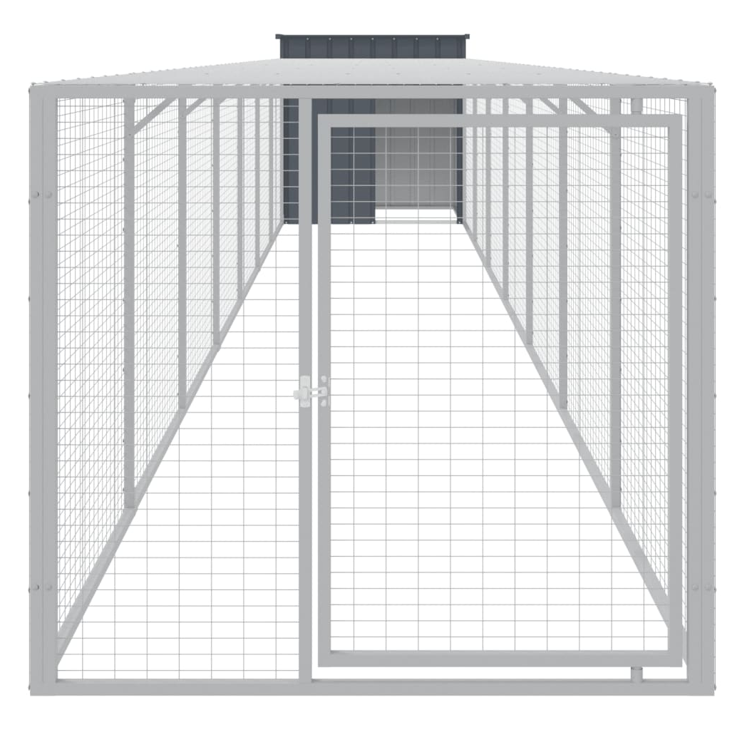 Chicken Cage with Run Anthracite 110x813x110 cm Galvanised Steel