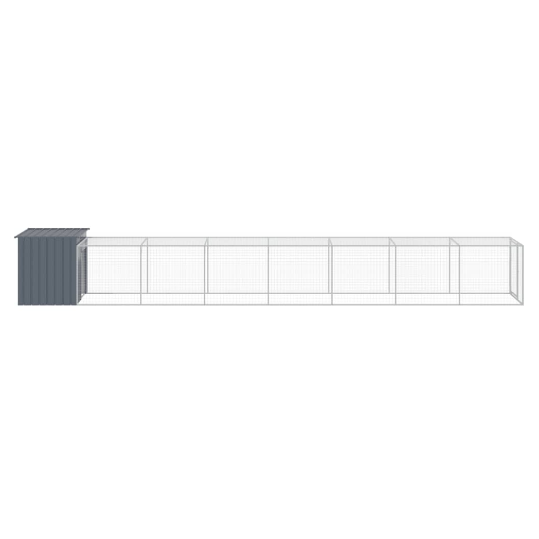 Chicken Cage with Run Anthracite 110x813x110 cm Galvanised Steel