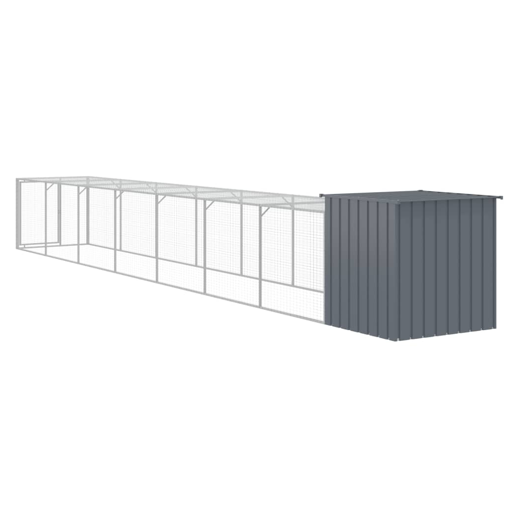 Chicken Cage with Run Anthracite 110x813x110 cm Galvanised Steel
