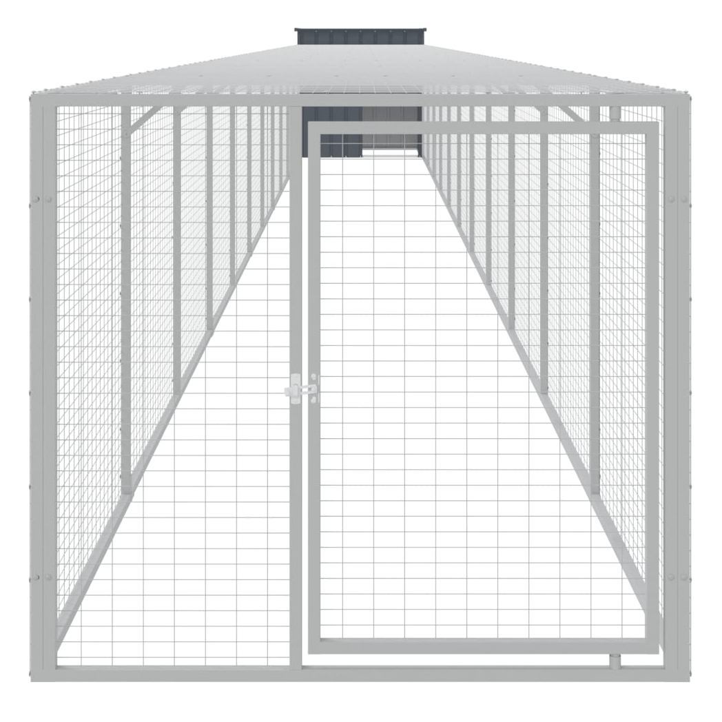 Chicken Cage with Run Anthracite 110x1221x110 cm Galvanised Steel