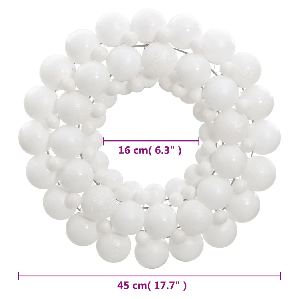 Christmas Wreath White 45 cm Polystyrene