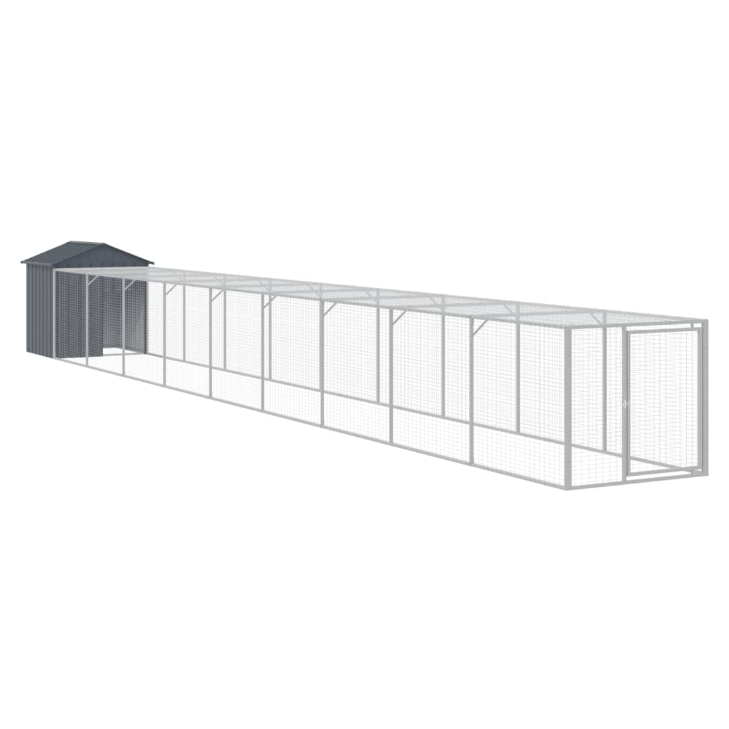 Chicken Cage with Run Anthracite 117x1017x123 cm Galvanised Steel