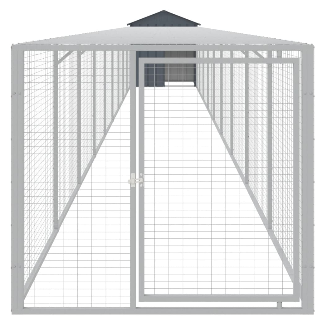 Chicken Cage with Run Anthracite 117x1017x123 cm Galvanised Steel