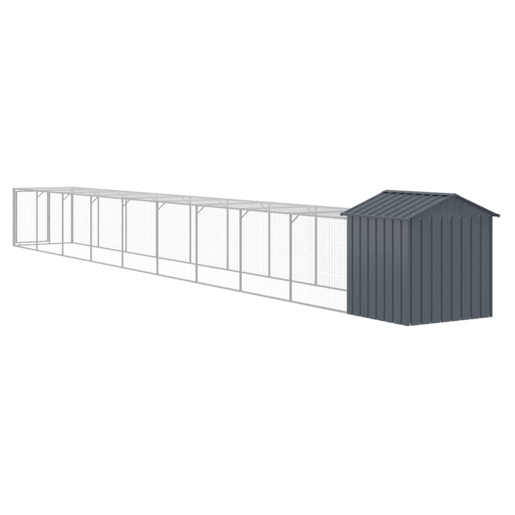 Chicken Cage with Run Anthracite 117x1017x123 cm Galvanised Steel
