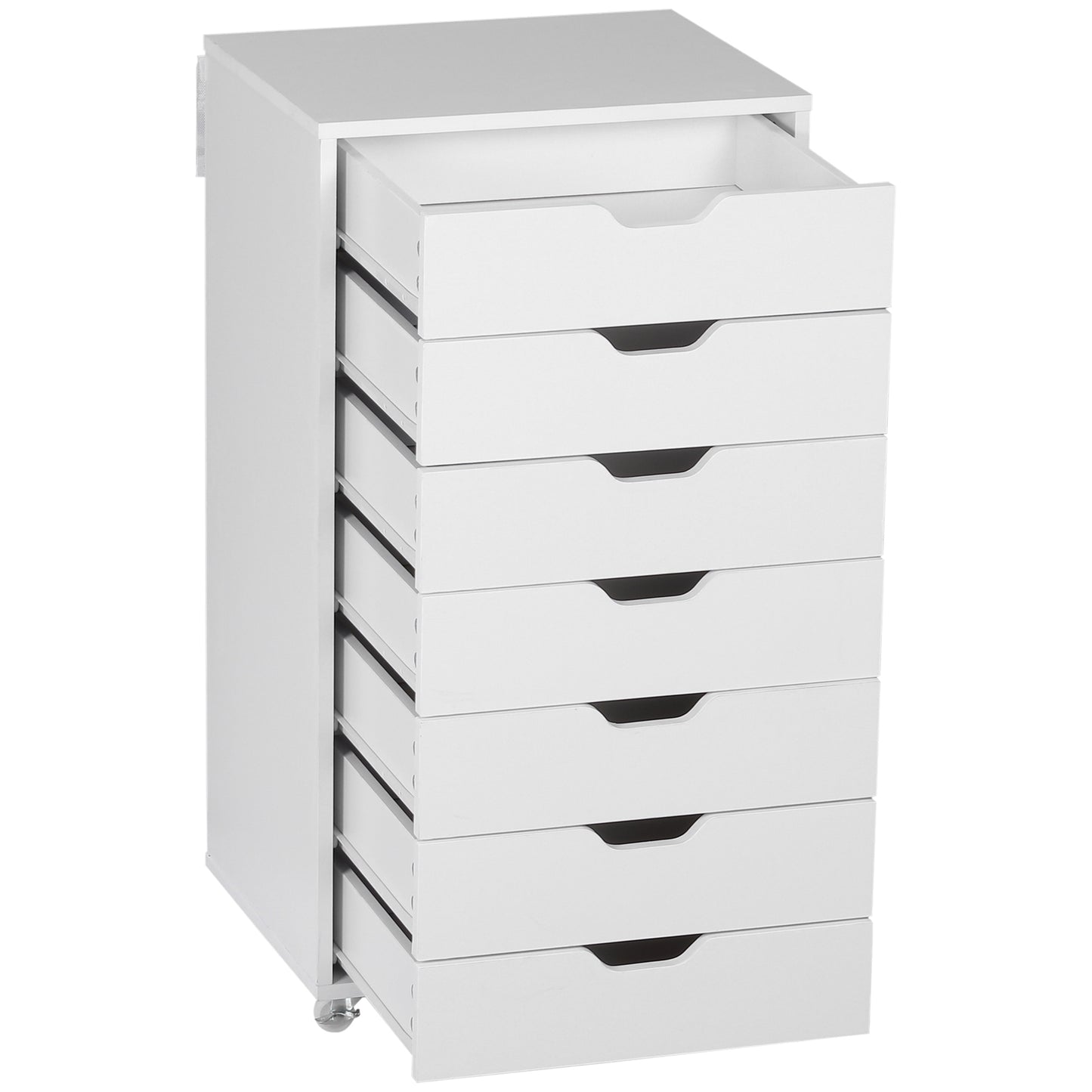 Vinsetto Mobile Filing Cabinet, 7-drawer File Cabinet with Wheels, White