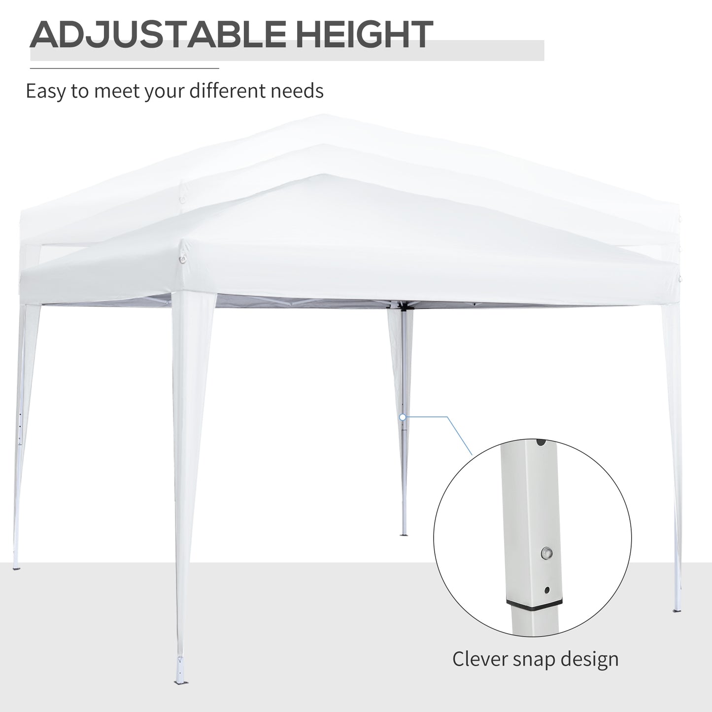 Svvalka 3mx3m Pop Up Gazebo Party Tent Canopy Marquee with Storage Bag White