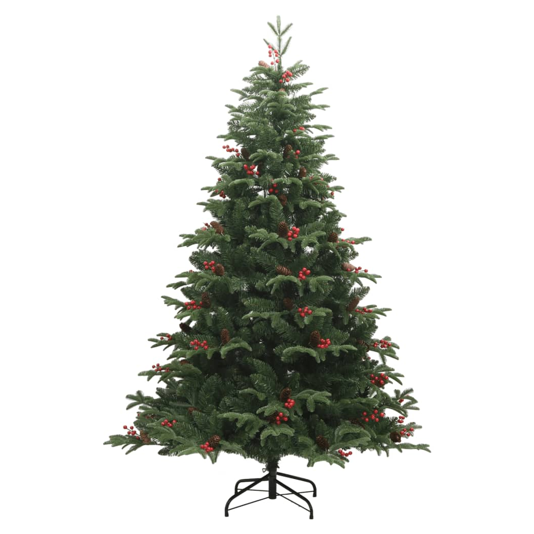 Artificial Hinged Christmas Tree with Cones and Berries 210 cm