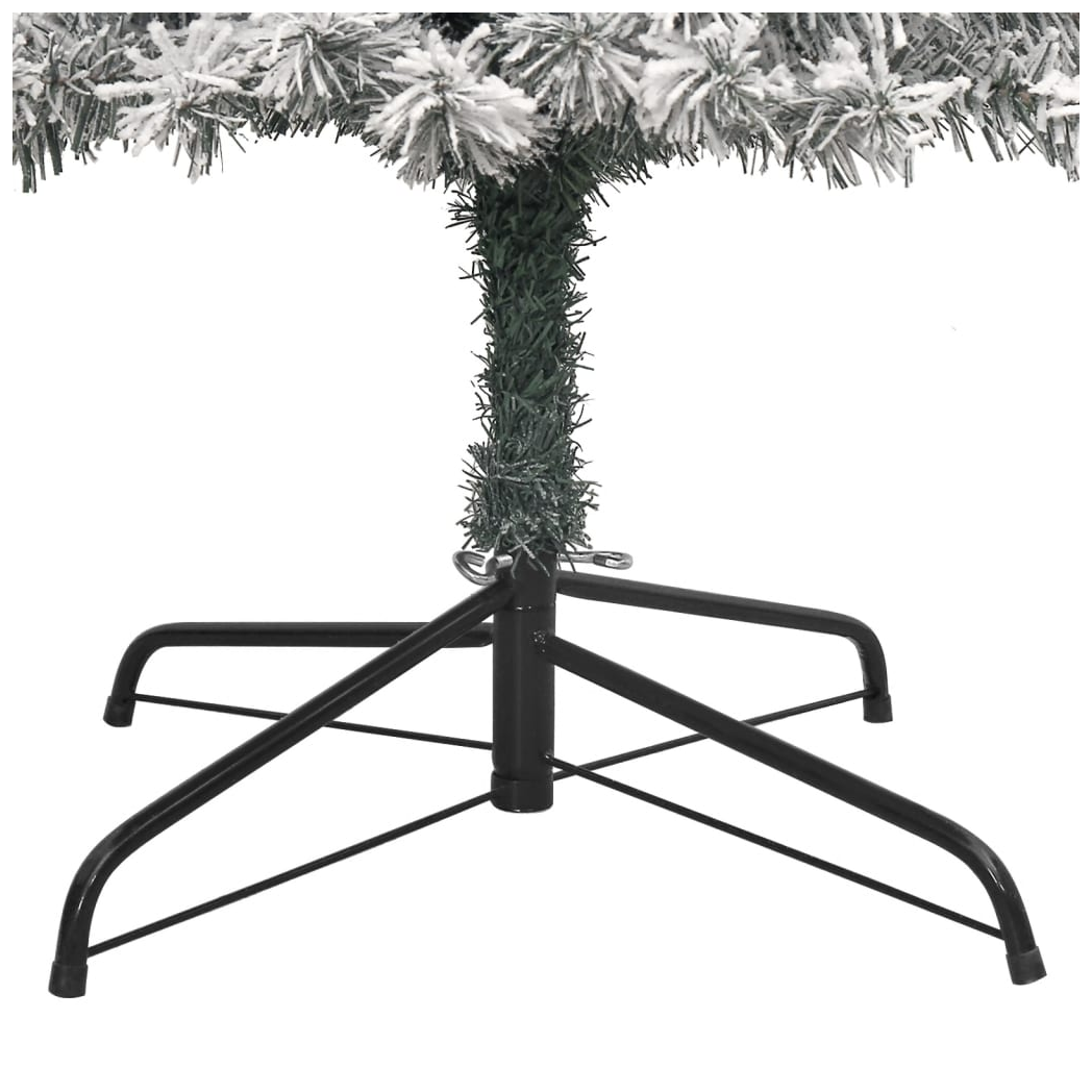 Slim Christmas Tree with Stand and Flocked Snow 300 cm PVC
