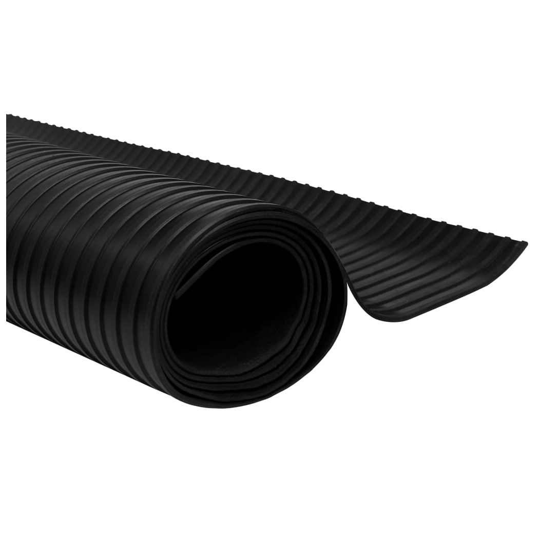 Rubber Floor Mat Anti-Slip 2 x 1 m Broad Ribbed