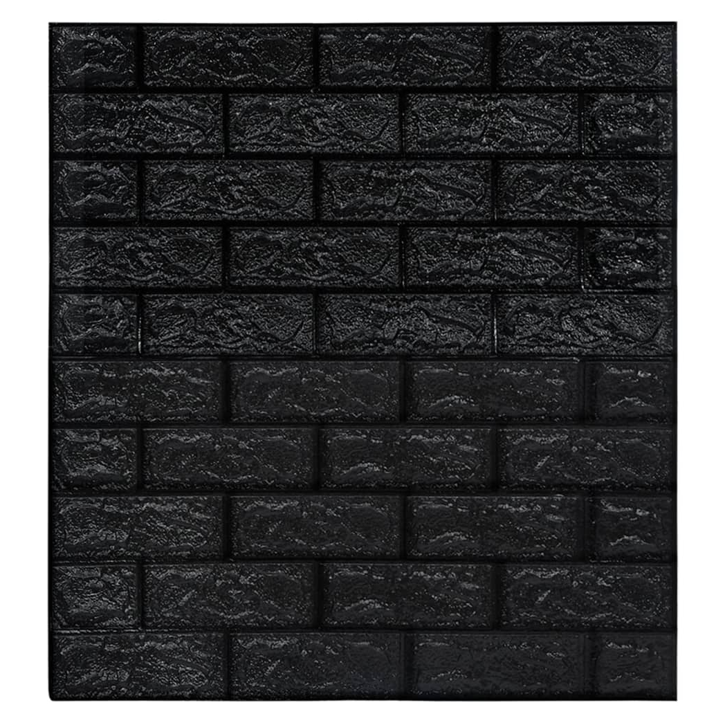 3D Wallpaper Bricks Self-adhesive 40 pcs Black