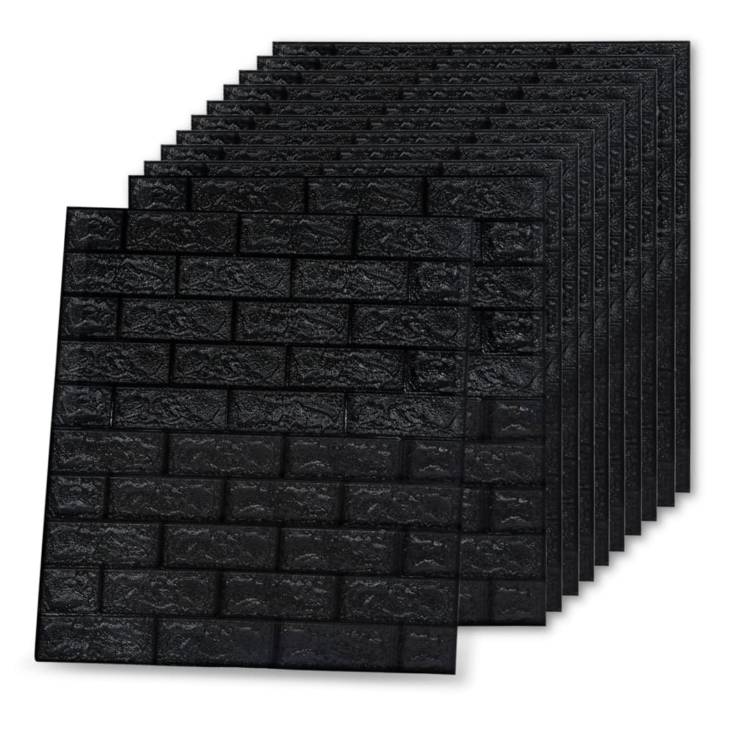 3D Wallpaper Bricks Self-adhesive 40 pcs Black