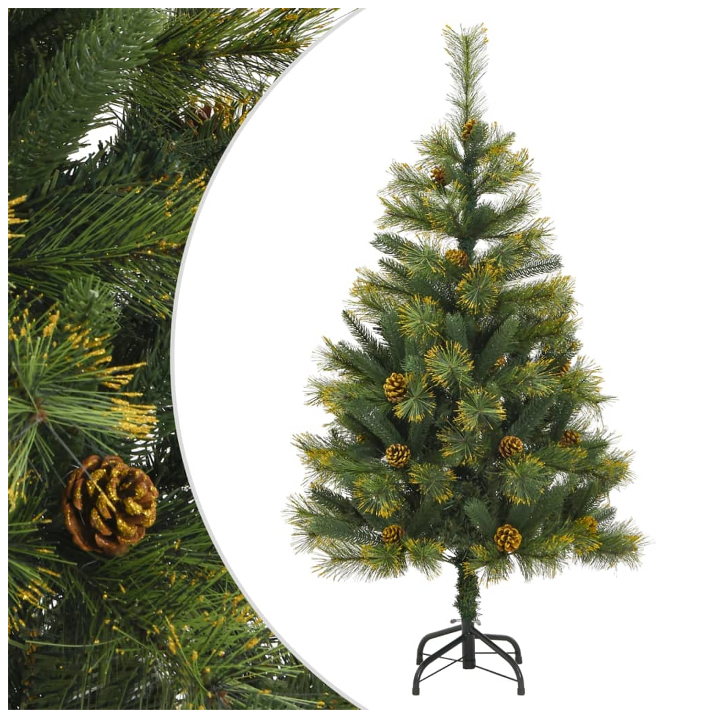 Artificial Hinged Christmas Tree with Cones 120 cm