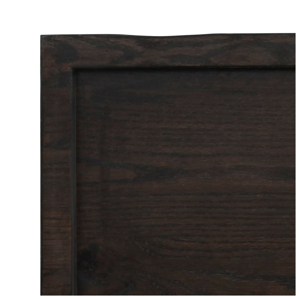 Table Top Dark Brown 220x40x(2-4) cm Treated Solid Wood Live Edge