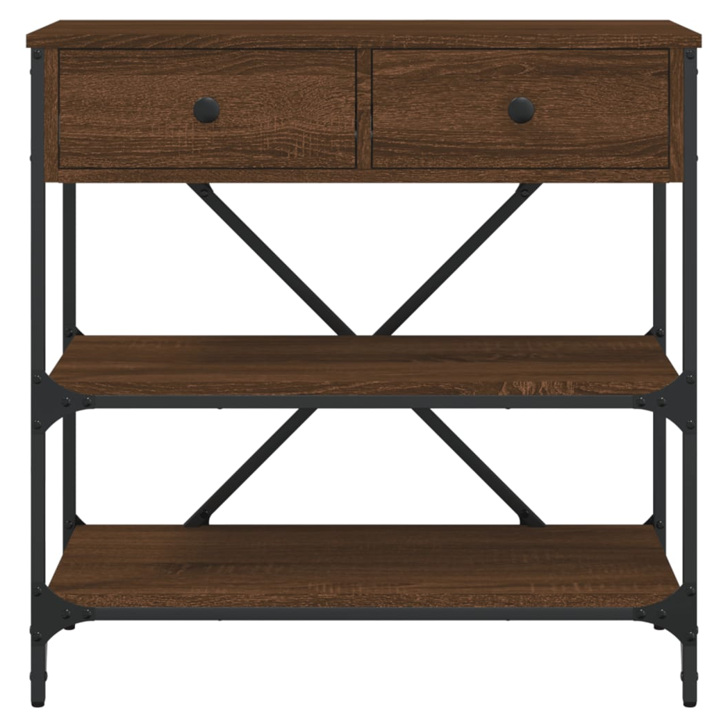 Console Table Brown Oak 75x34.5x75 cm Engineered Wood