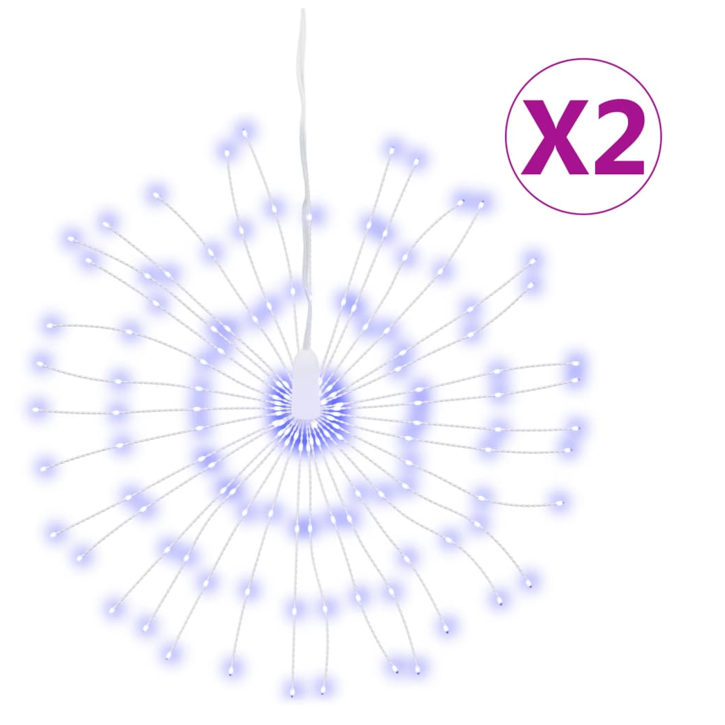 Christmas Starburst Lights 140 LEDs 2 pcs Blue 17 cm