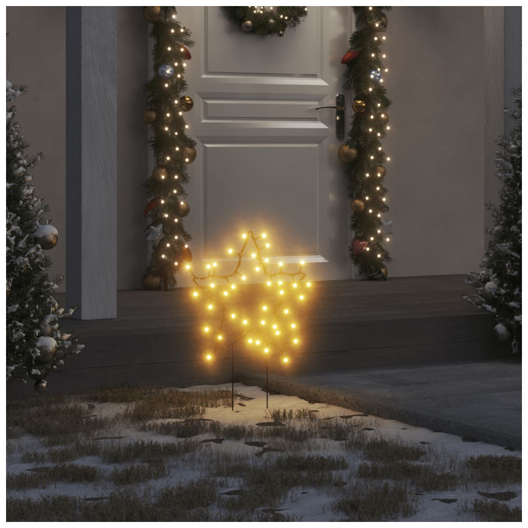 Christmas Light Decorations with Spikes 3 pcs Star 50 LEDs 29 cm