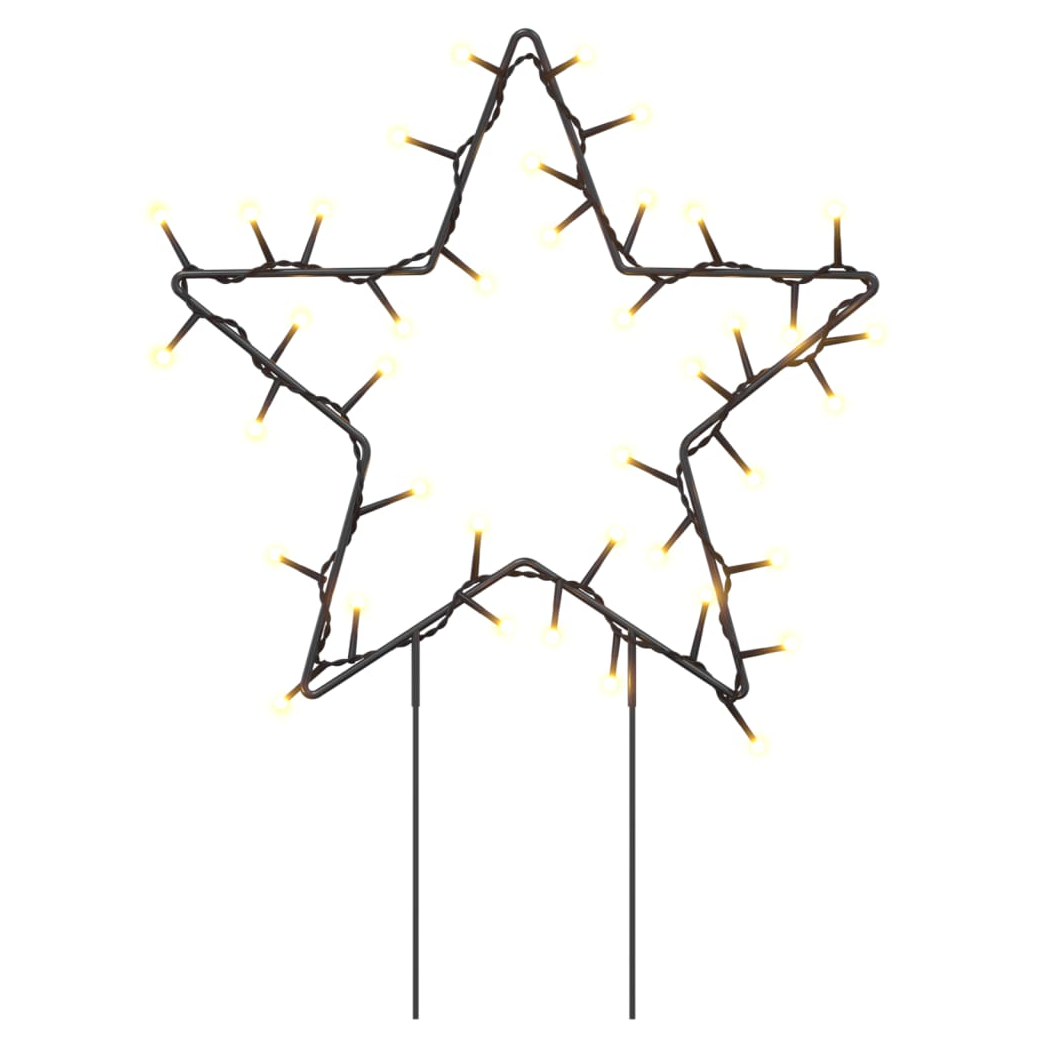 Christmas Light Decorations with Spikes 3 pcs Star 50 LEDs 29 cm