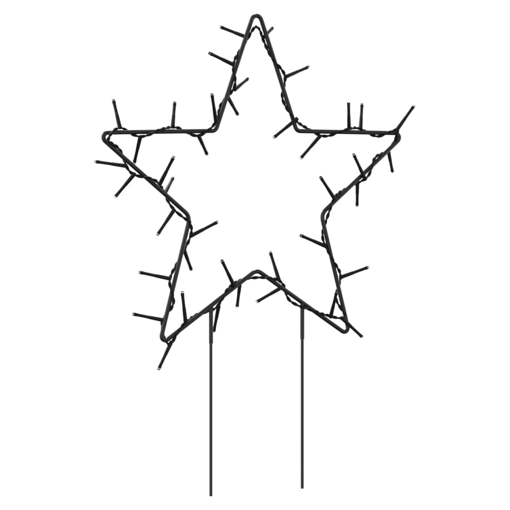 Christmas Light Decorations with Spikes 3 pcs Star 50 LEDs 29 cm