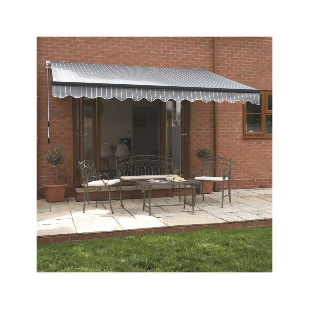 2.5m Berkeley (Grey and White) Awning
