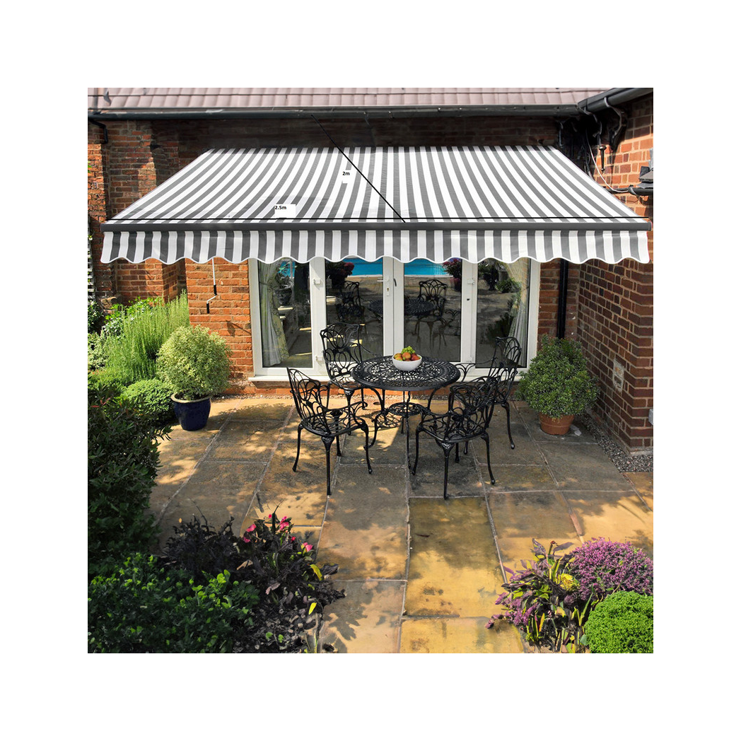 3.5m Kensington (Grey and White) Awning